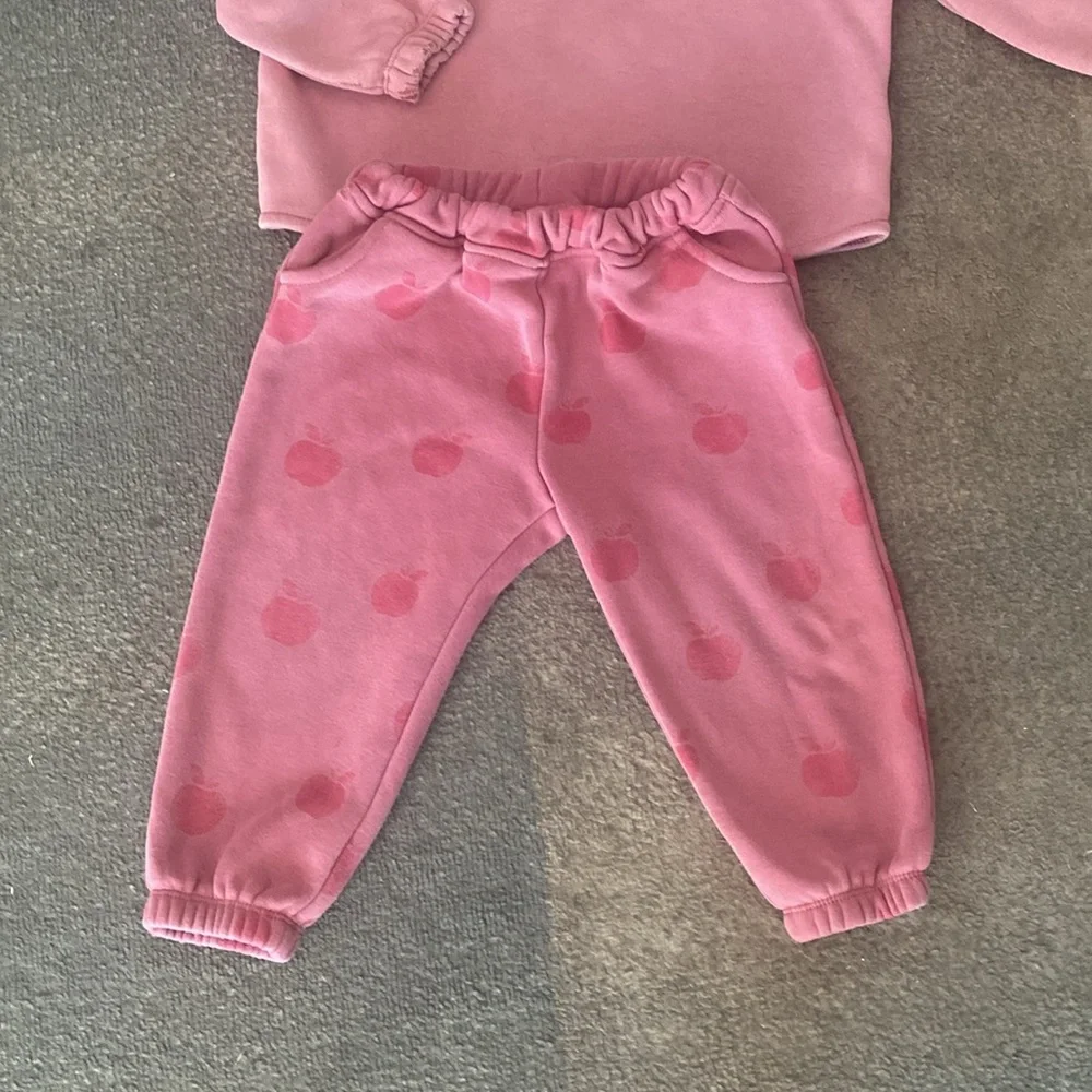 ZARA Kids faux fur apple hoodie Set - 2/3 T